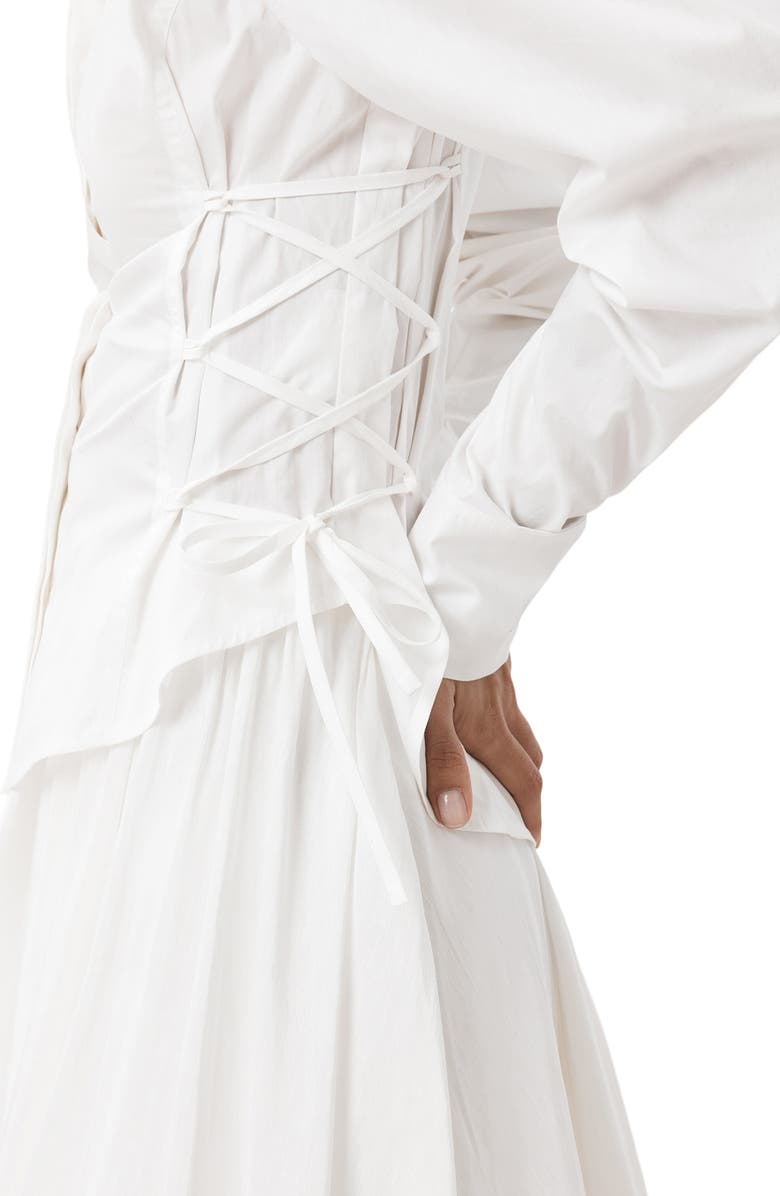 AllSaints Evanna Side Tie Shirt, Alternate, color, Optic White