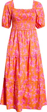 SUGARLIPS Cala Floral Alycia Smocked Cotton Maxi Sundress