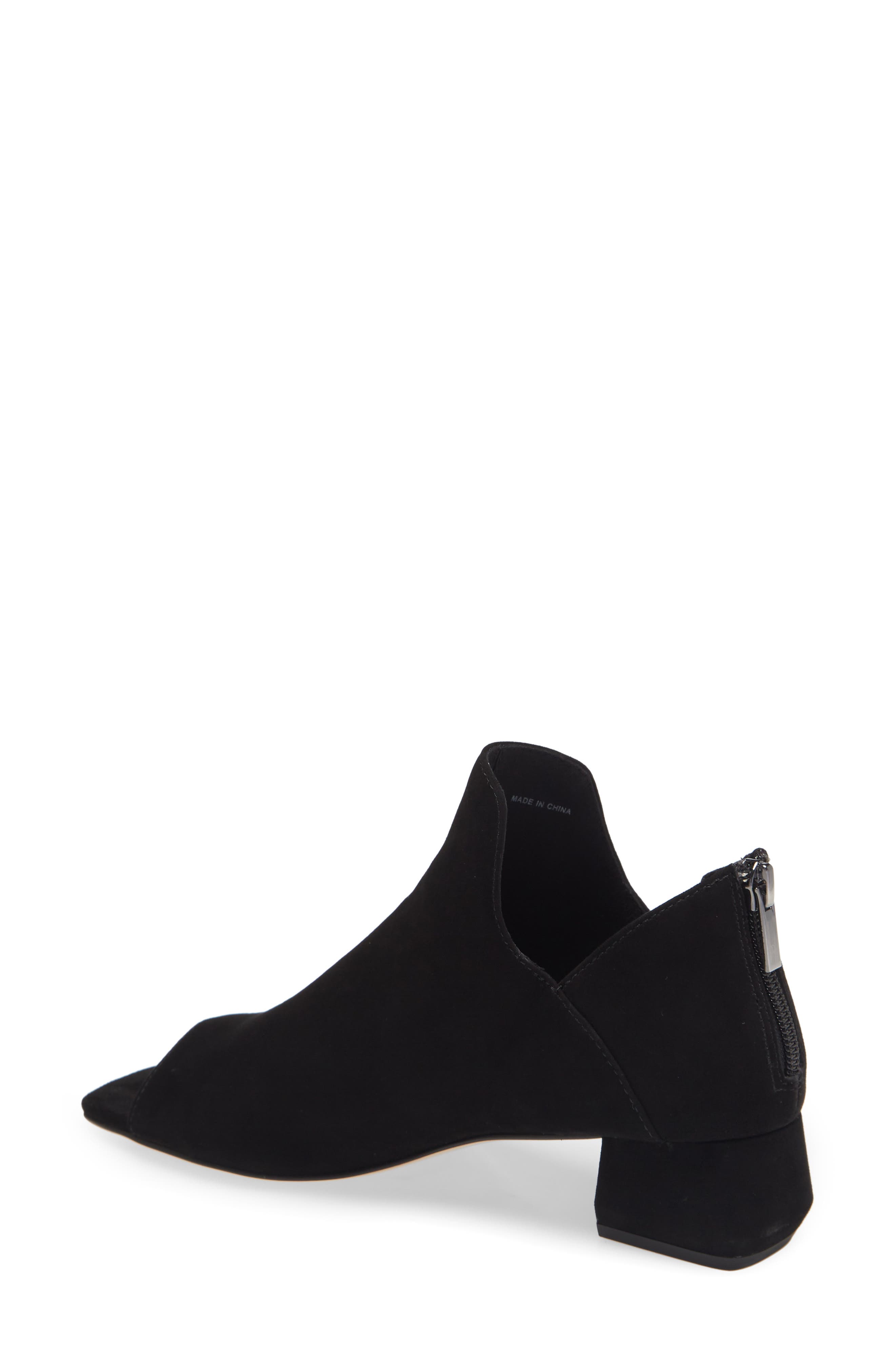 Pelle Moda Vonn Open Toe Ankle Boot, Alternate, color, Black Suede