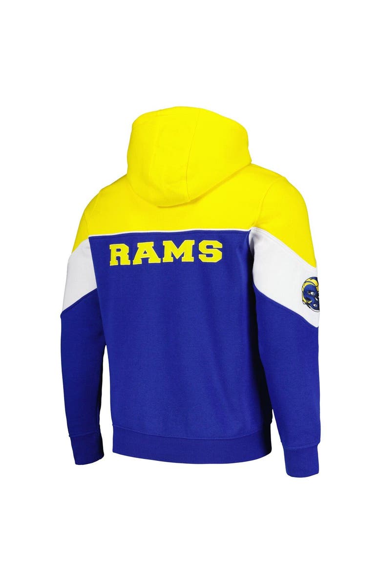 STARTER Men's Starter Royal/Gold Los Angeles Rams Running Back Full-Zip Hoodie, Alternate, color, 