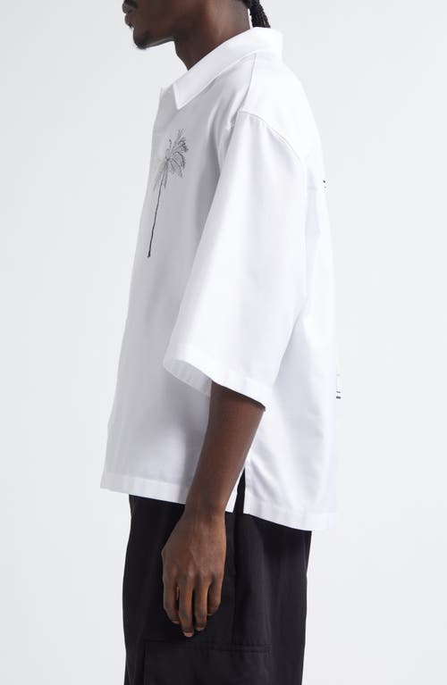 Jacquemus La Chemise Aloe Palm Tree Graphic Button-up Shirt
