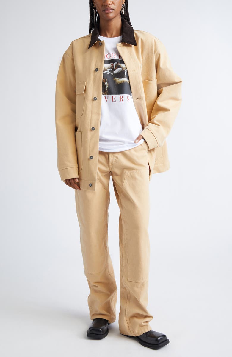 Sky High Farm Workwear Gender Inclusive Canvas Carpenter Pants, Alternate, color, Beige