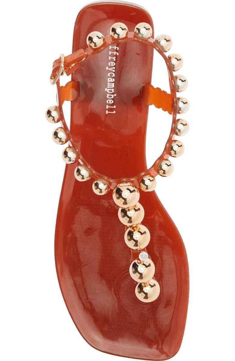 Jeffrey Campbell Plated Embellished Sandal, Alternate, color, Orange Gold