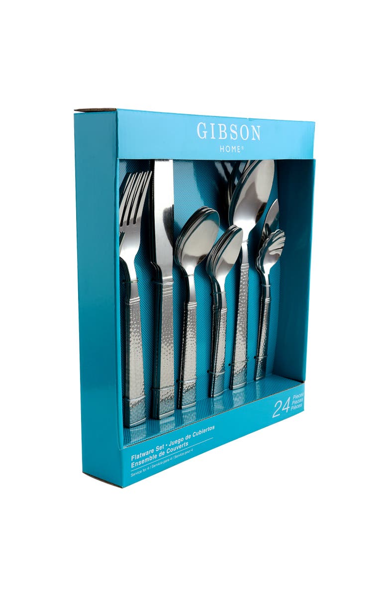 Gibson Prato 24 Piece Stainless Steel Flatware Set, Alternate, color, Metallic Silver