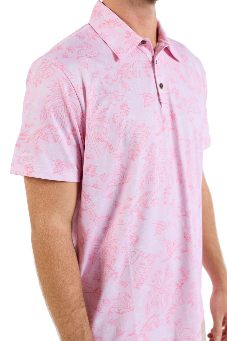 The 19th Hole - Pink Golf Shirt, Alternate, color, Pink