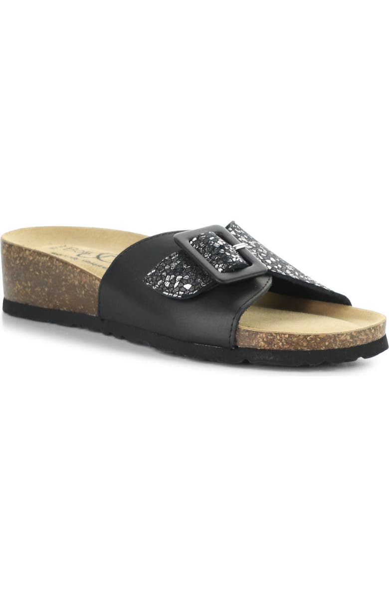 Bos. & Co. Lyra Wedge Slide Sandal, Main, color, Nero