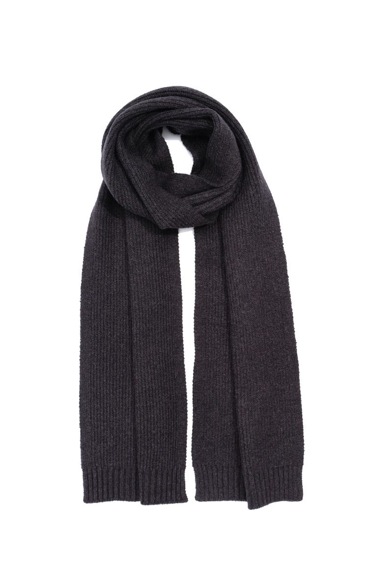 Faherty Half Cardigan Jackson Scarf, Alternate, color, Dark Ash Feeder