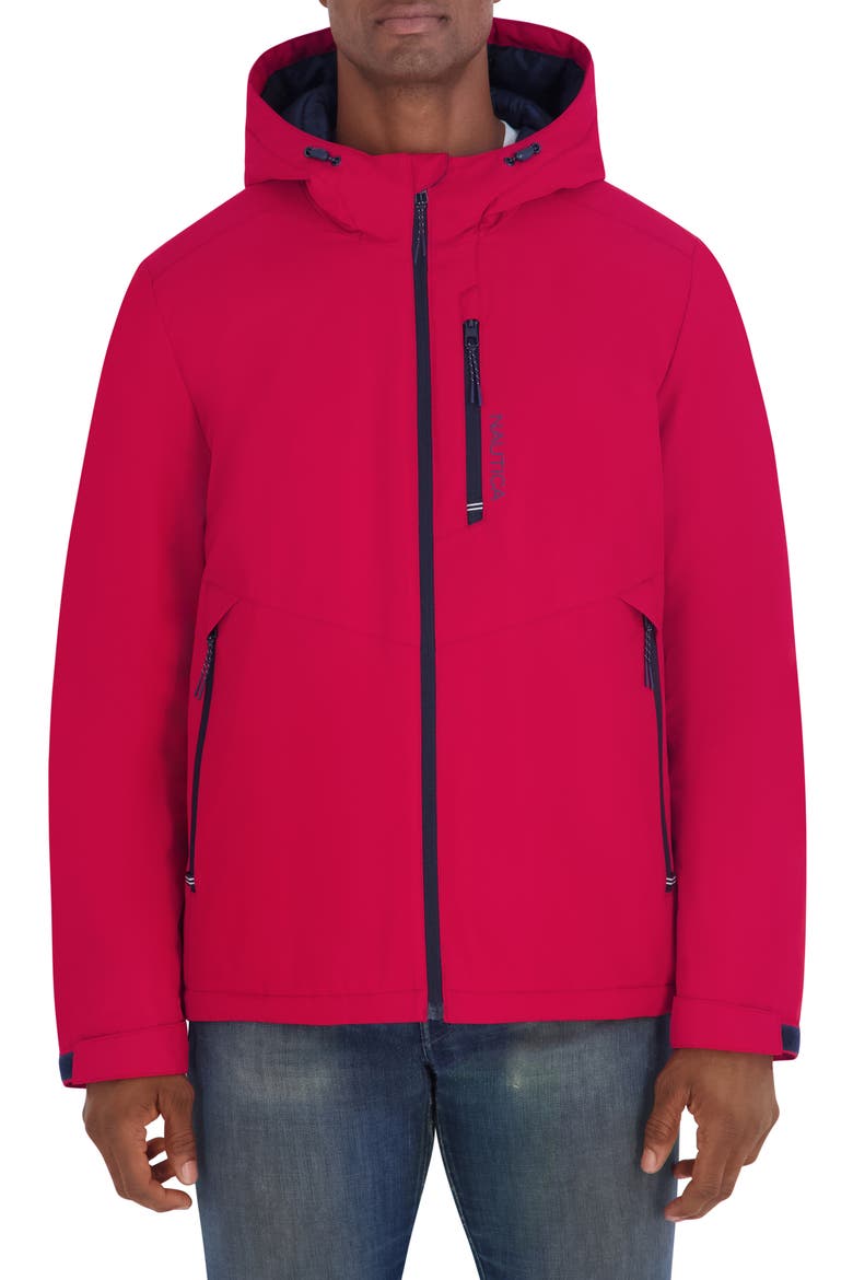 Hooded Rain Jacket, Main, color, RED