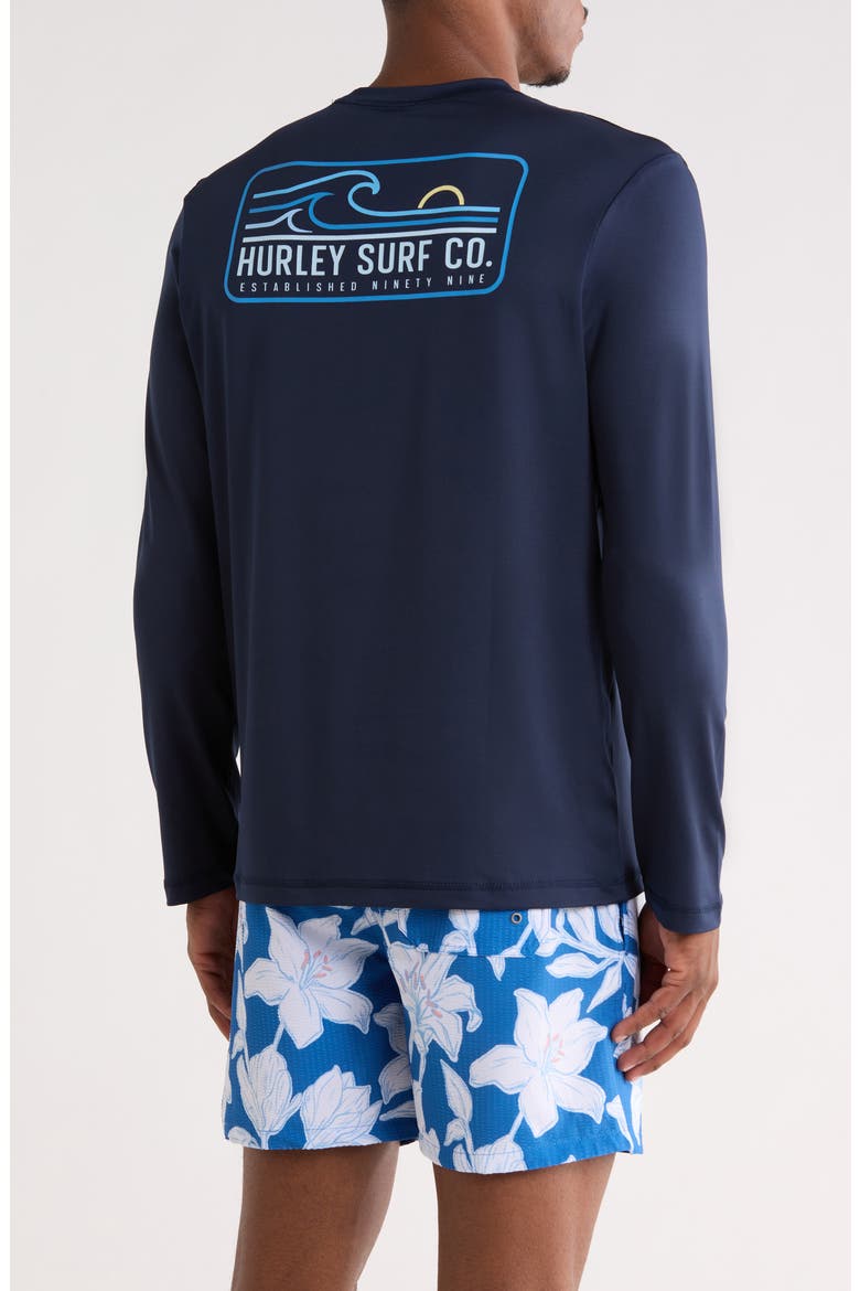 Waves UPF 50+ Long Sleeve Sunshirt, Alternate, color, NAVY