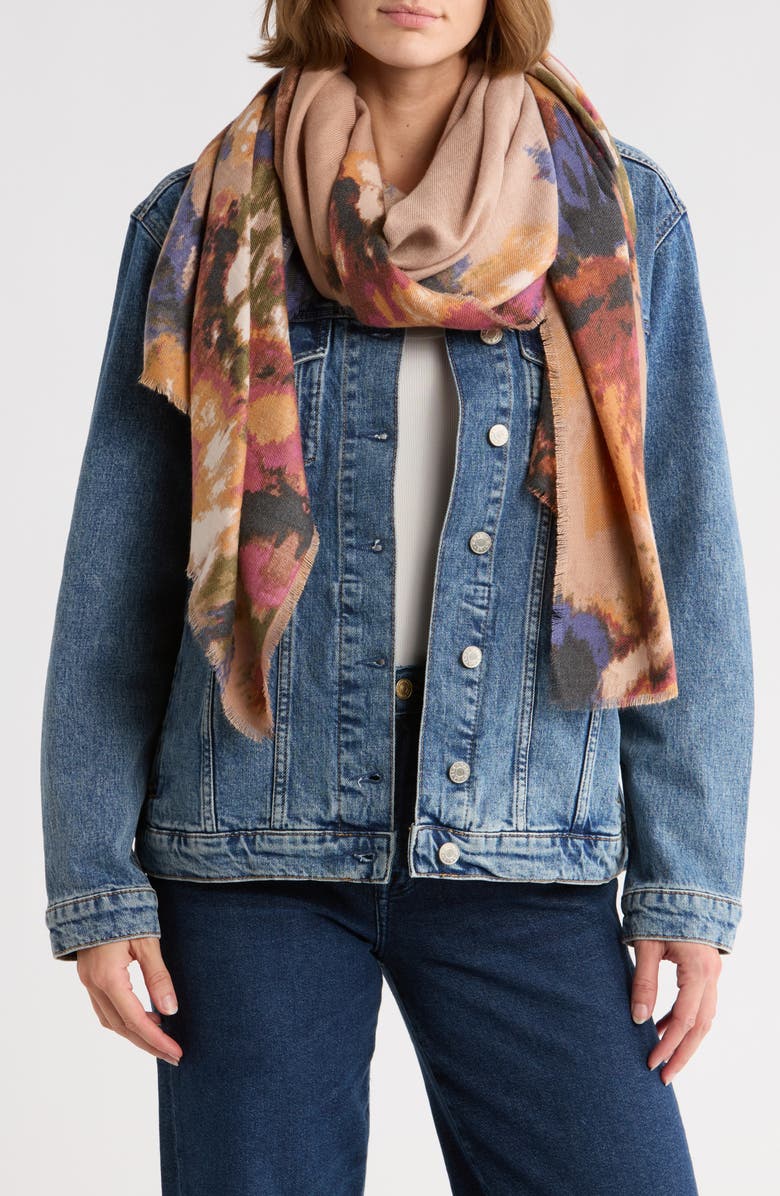 Vince Camuto Textured Rose Wrap Scarf, Main, color, 