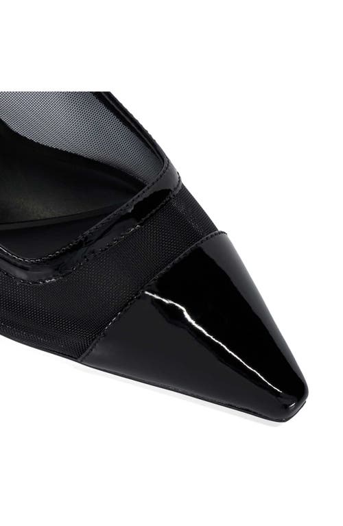 Dune London Closed Genuine Calf Hair Slingback Pointed Toe Pump In Black