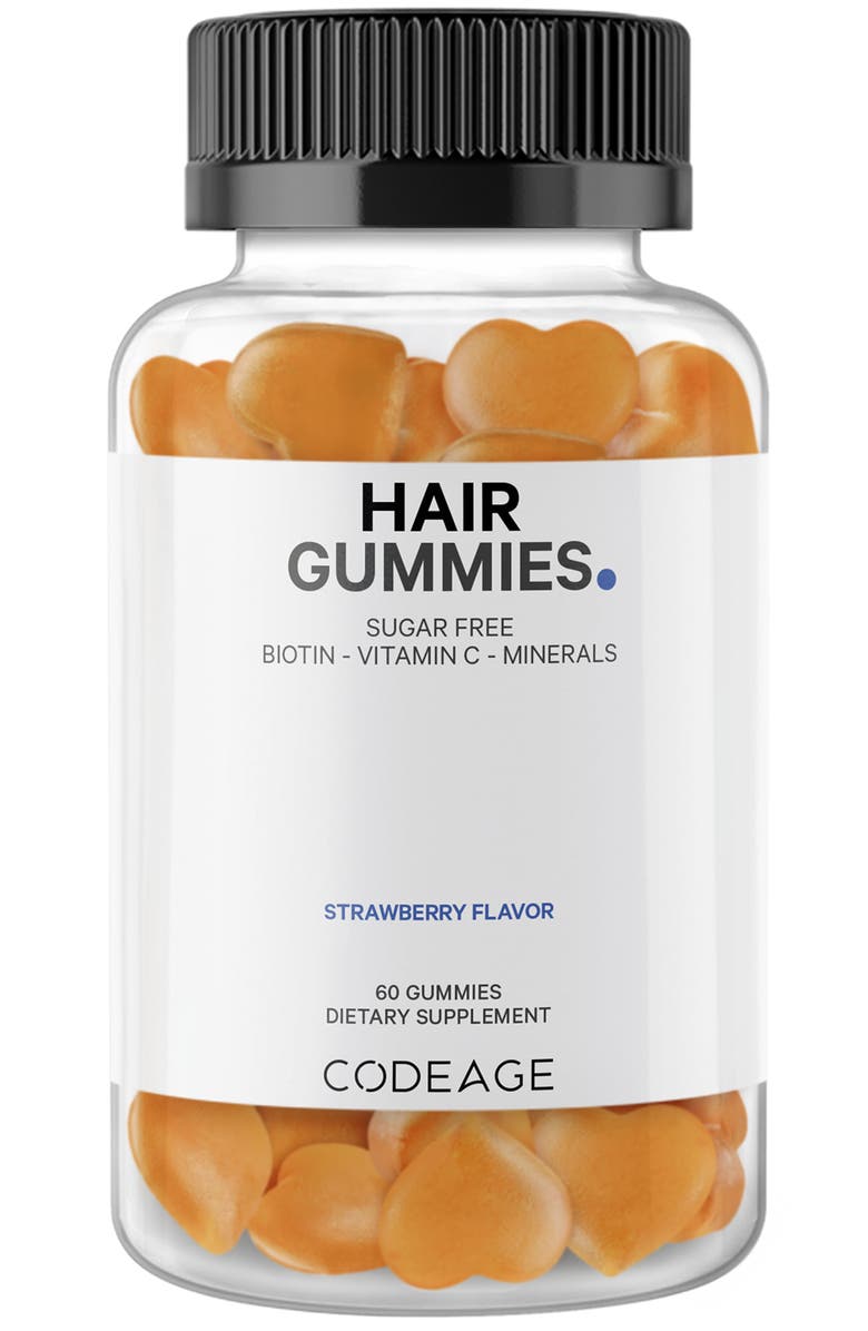 Codeage Hair Gummies Biotin Multivitamins Supplement, Main, color, White
