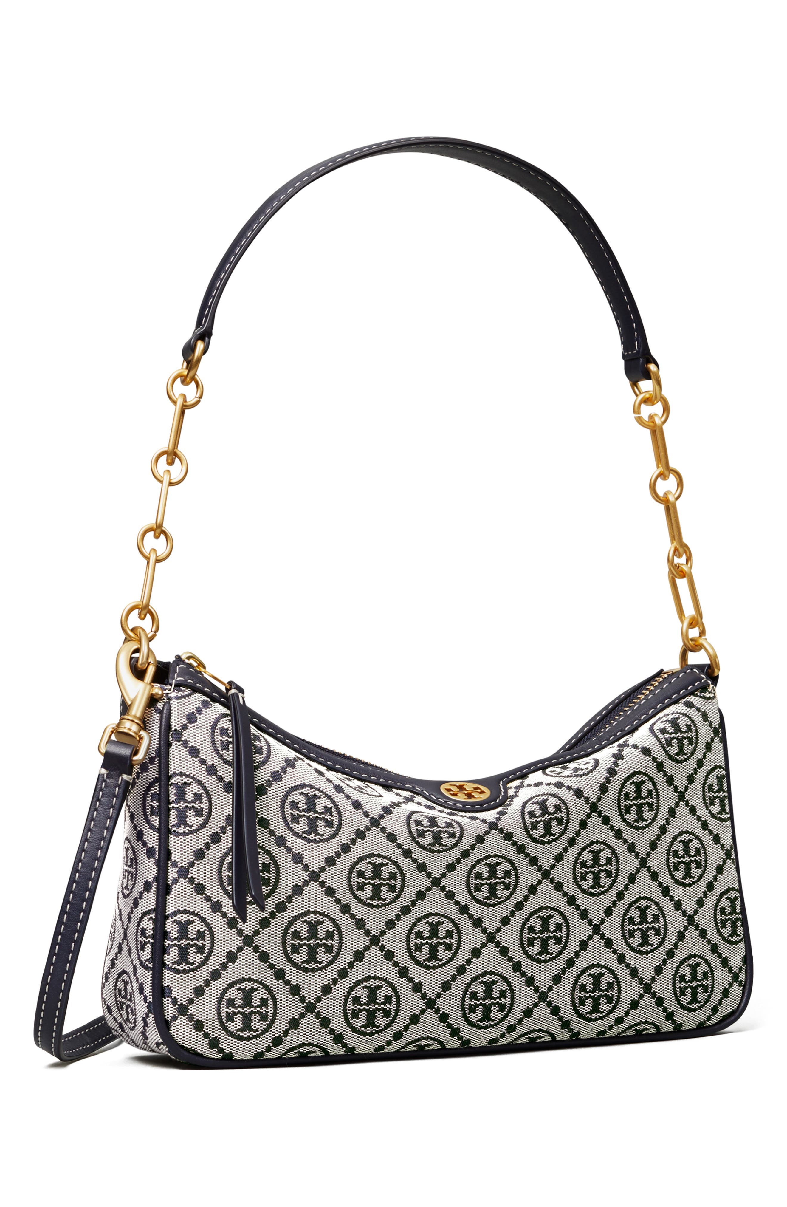T Monogram Studio Shoulder Bag, Alternate, color, TORY NAVY