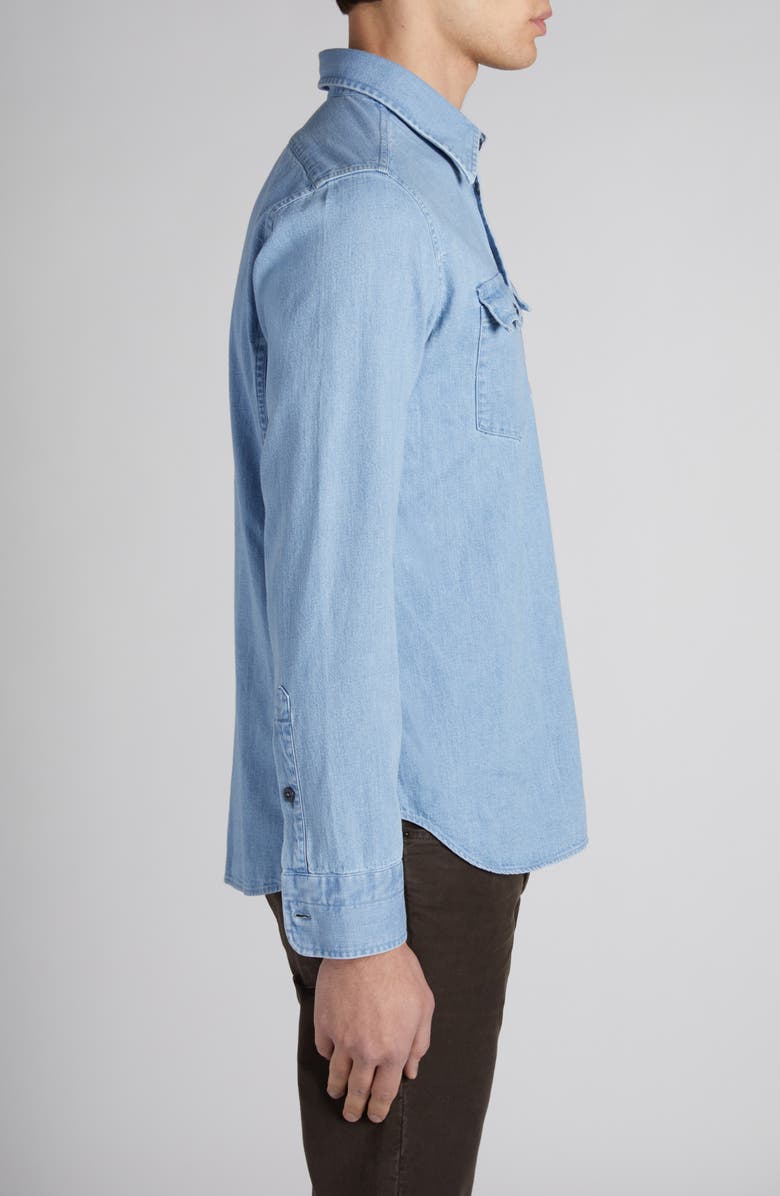 TOM FORD Denim Western Shirt, Alternate, color, Pale Blue