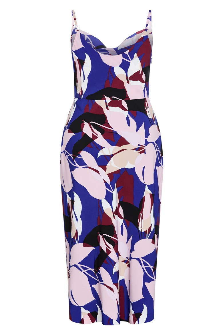 Mariana Printed Cowl Neck Midi Dress, Alternate, color, WILD FERN