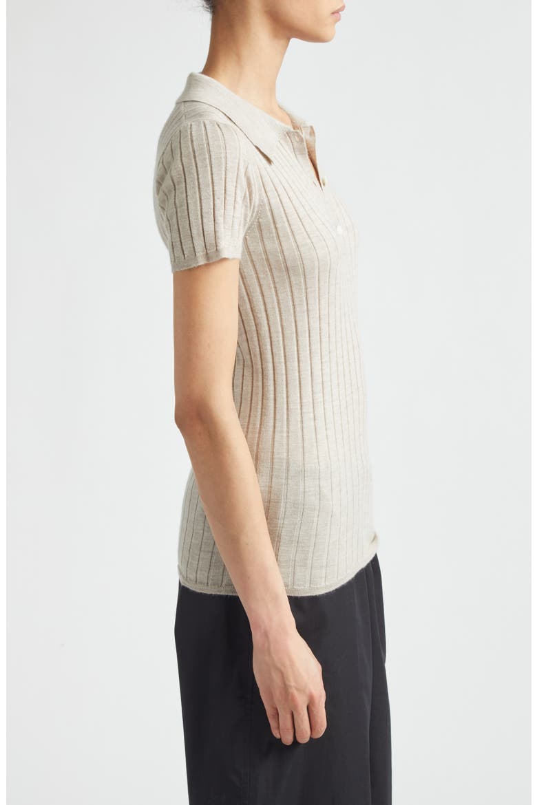Cashmere & Silk Rib Polo, Alternate, color, OAT MELANGE