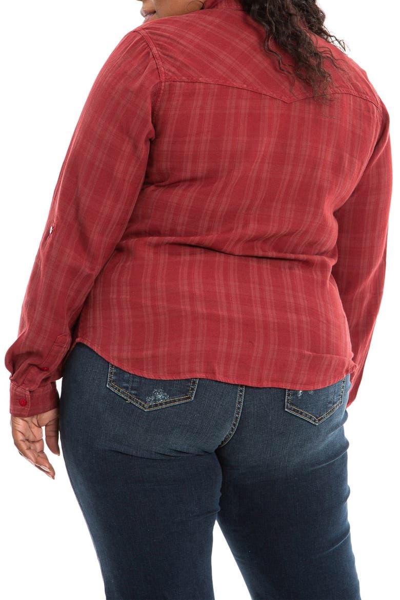 Western Shirt, Alternate, color, BURGUNDY