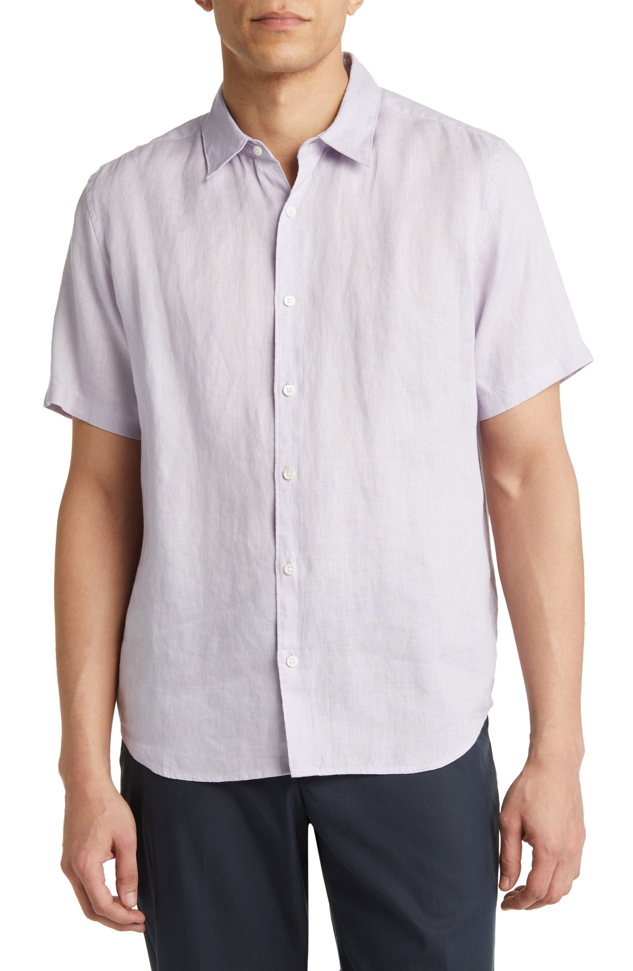 Irving Solid Short Sleeve Linen Button-Up Shirt
