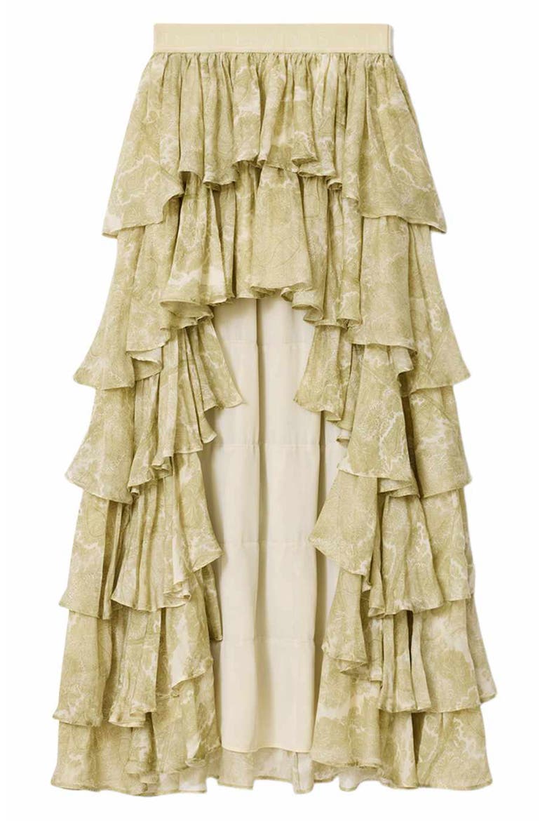 Cavarly High-Low Maxi Skirt, Alternate, color, JOANNE GOLD GREEN
