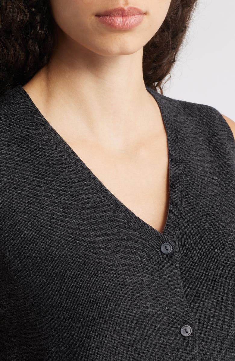 Eileen Fisher Wool Vest, Alternate, color, Charcoal