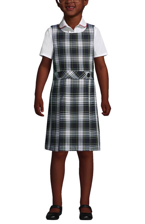 Girls Uniform Plaid Jumper