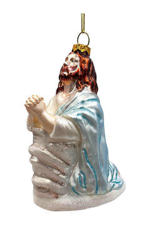 Praying Jesus Glass Ornament