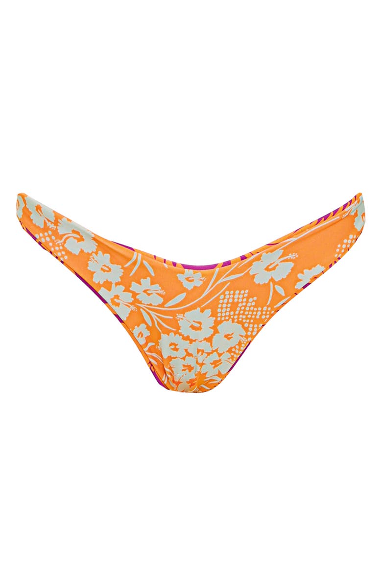 Maaji Flamingo Palm Splendourous Reversible Bikini Bottoms, Alternate, color, Purple
