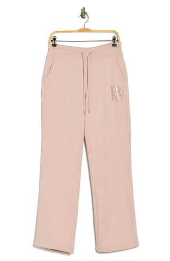 Dkny Stacked Logo Bootcut Sweatpants In Pink