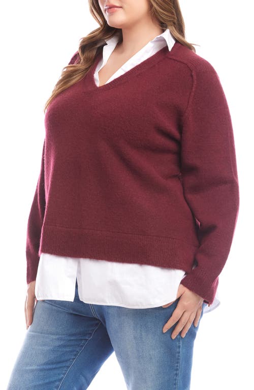 Karen Kane Mixed Media Layered Sweater In Multi