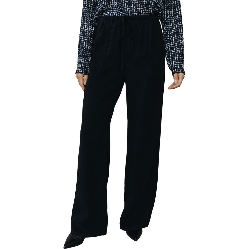 Bella Dahl Kylie Drawstring Wide Leg Pants In Black
