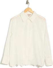Nanette Lepore Long Sleeve Eyelet Top