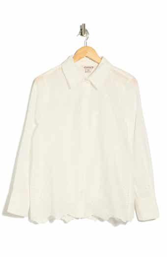 Nanette Lepore Long Sleeve Eyelet Top
