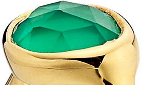 Shop Monica Vinader Siren Small Semiprecious Stone Stacking Ring In Green Onyx/yellow Gold