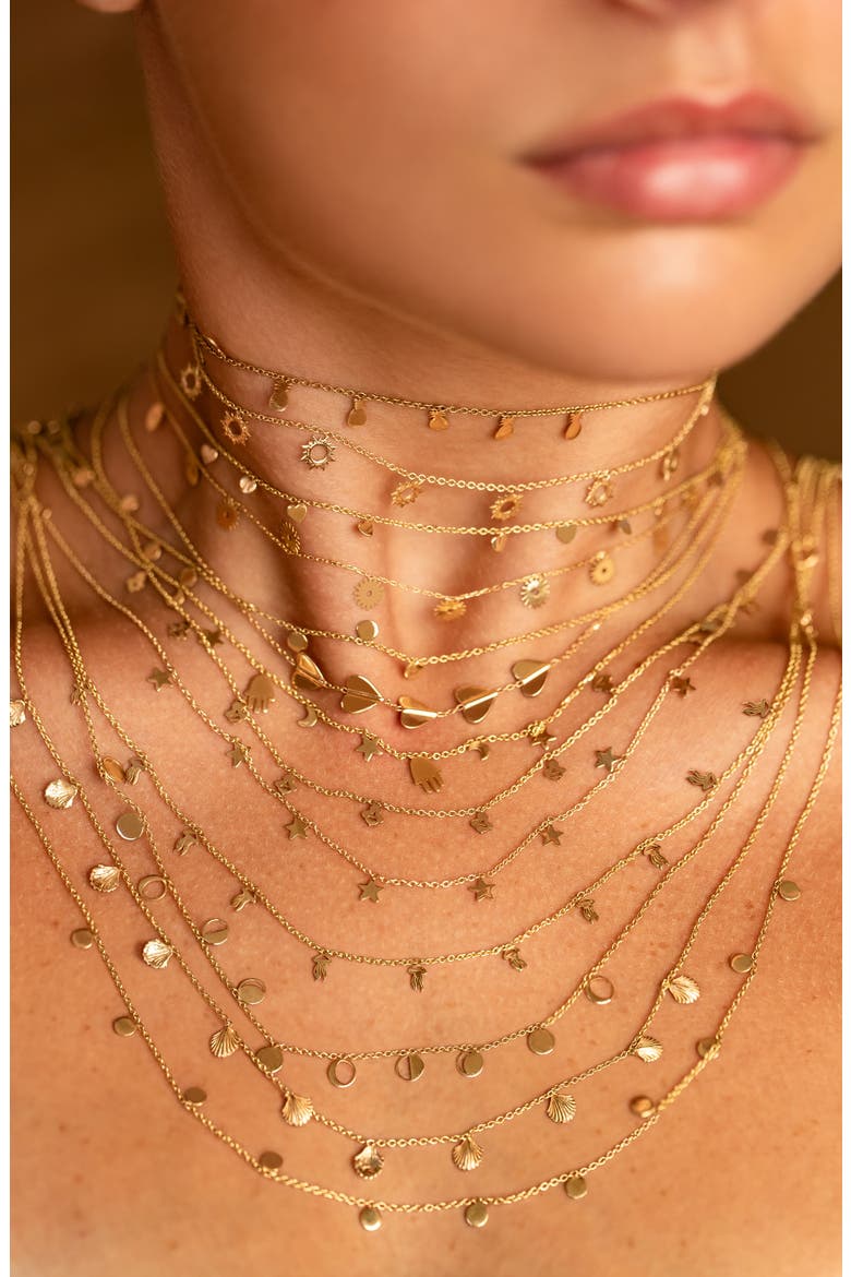 Heart Charm Choker Necklace, Main, color, GOLD