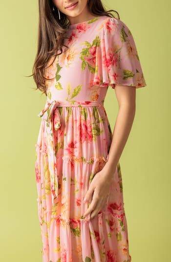 Flutter Sleeve Maxi Dress
