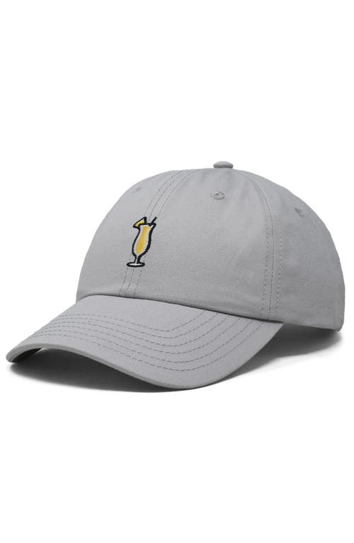 Dalix Pina Colada Embroidered Dad Cap In Gray