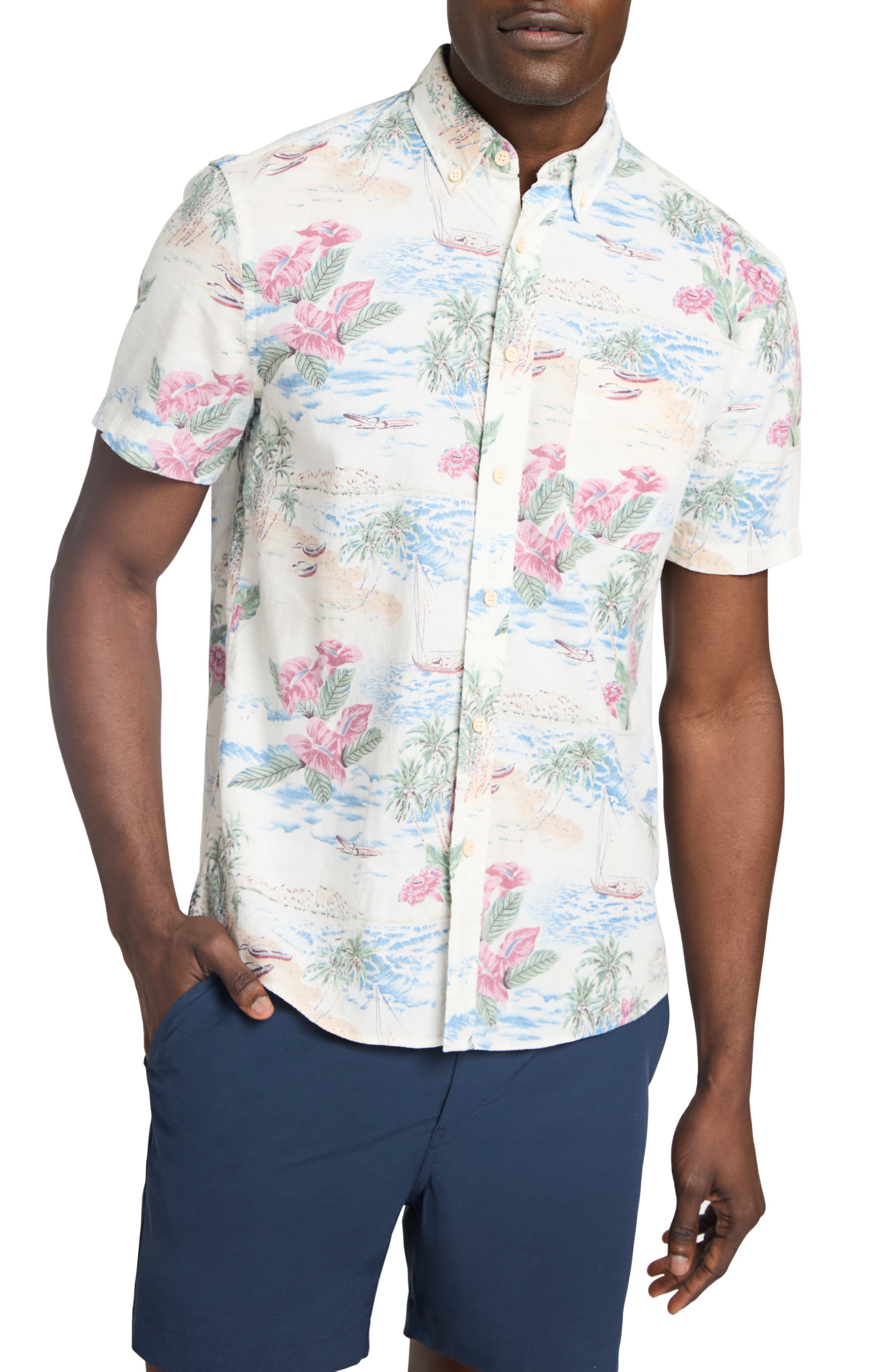 Faherty Breeze Short Sleeve Button-Down Shirt