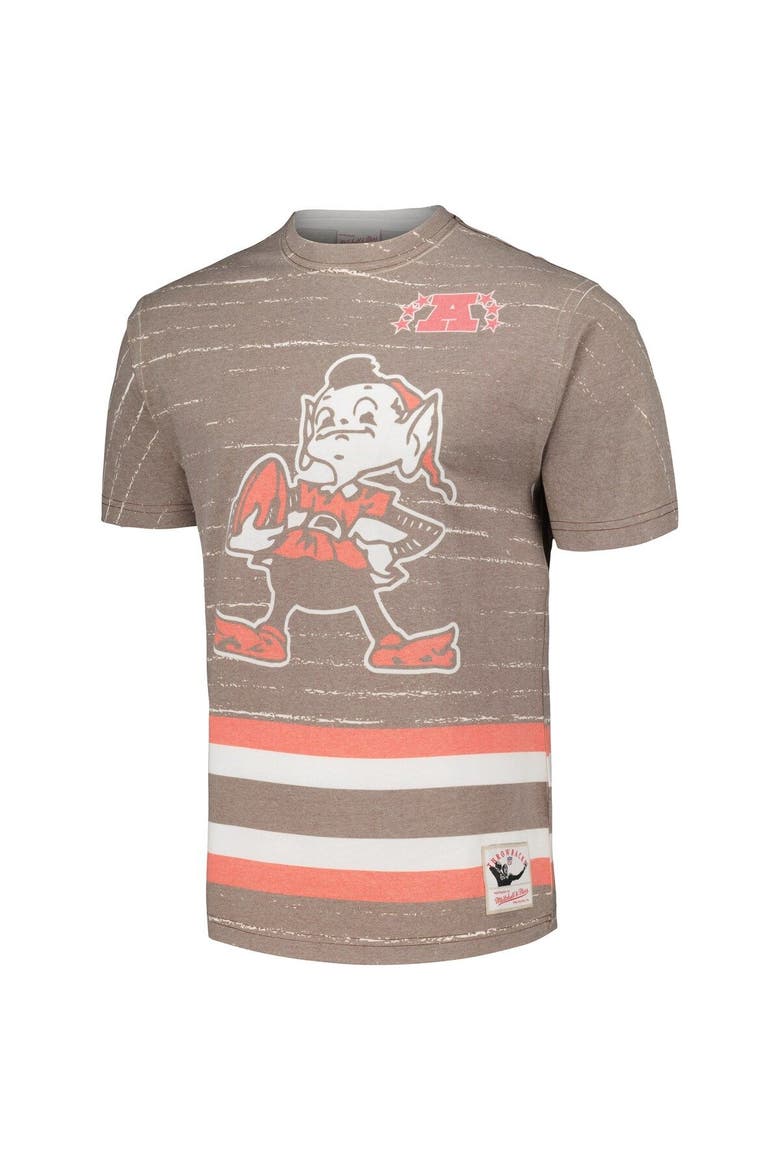 Men's Mitchell & Ness Brown Cleveland Browns Jumbotron 3.0 T-Shirt, Alternate, color, Brown