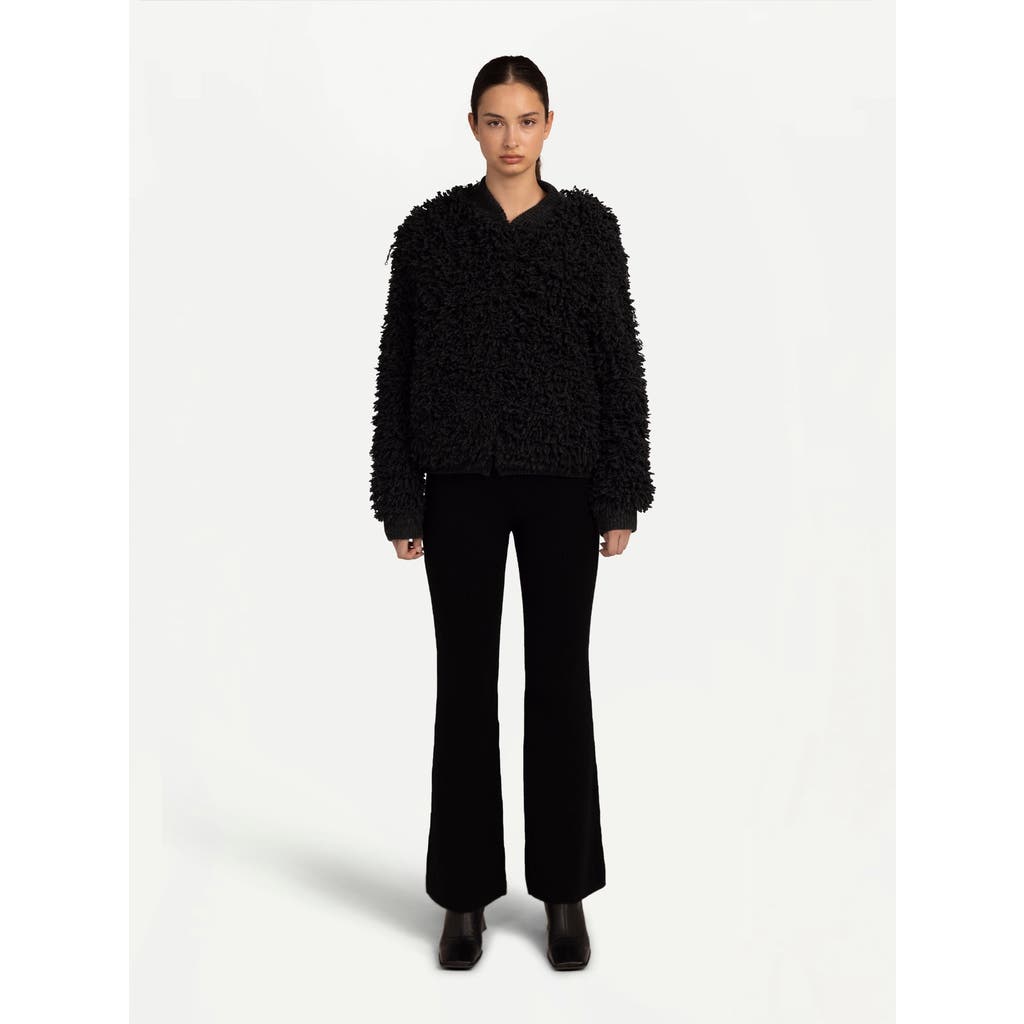 Gobi Mongolian Cashmere Loop-stitch Cashmere Cardigan In Charcoal