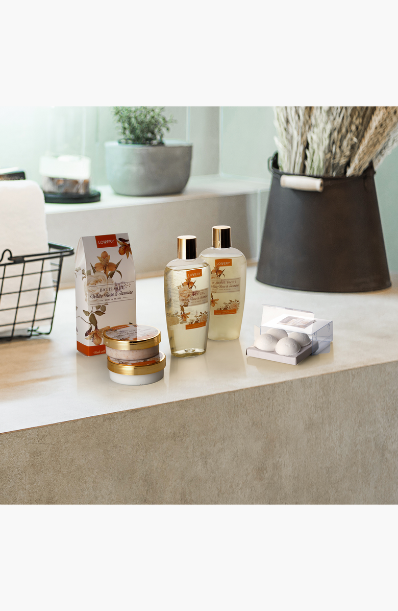 Lovery Home Spa Gift Basket - Luxury 11 pc Bath & Body Gift Set, Alternate, color, White Rose & Jasmine