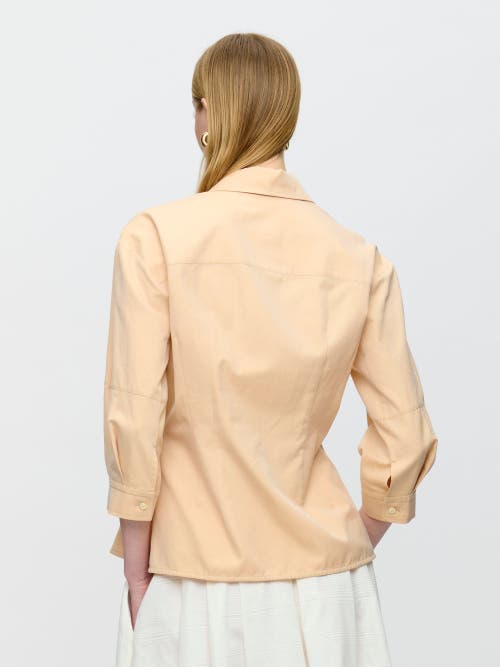 Callas Milano Rhessa Pleated Cotton Shirt In Neutral
