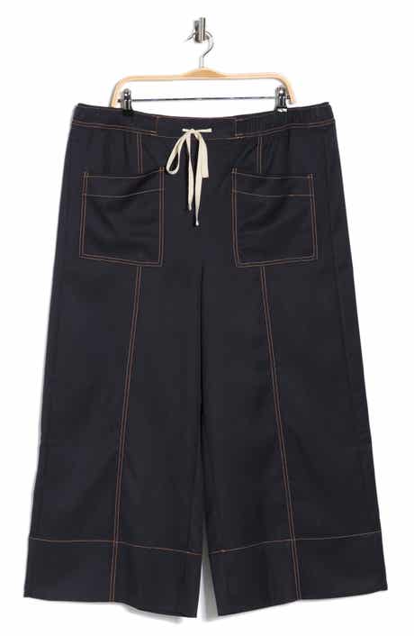 Adrianna Papell Topstitched Wide Leg Pull-On Pants