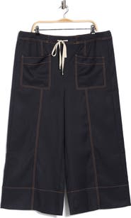 Adrianna Papell Topstitched Wide Leg Pull-On Pants