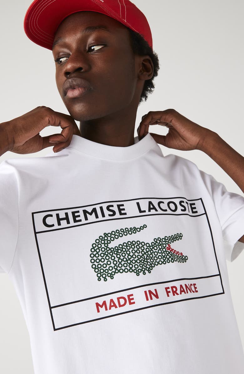 Lacoste Stamp Organic Cotton Graphic Tee, Alternate, color,