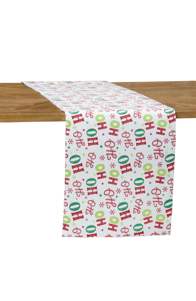 C&F Home Ho Ho Ho Table Runner 14" x 72", Alternate, color, Red