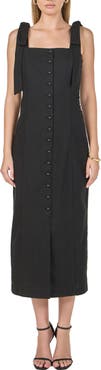 Endless Rose Tie Strap Linen Sundress