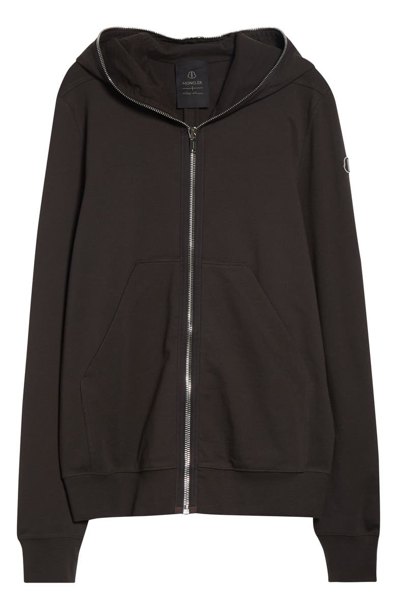 Moncler Cotton Zip Hoodie, Main, color, Brown