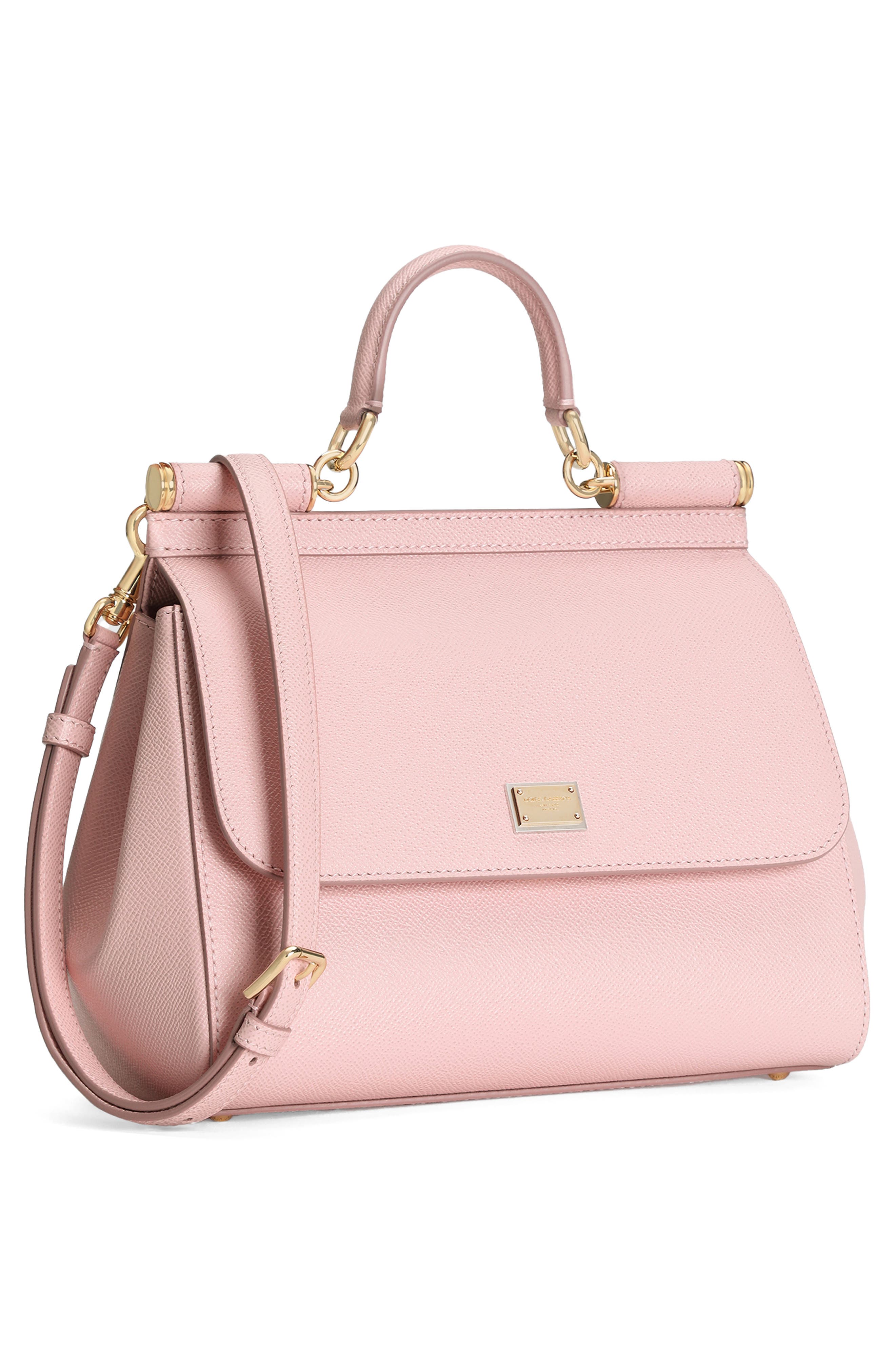 Sicily Leather Top Handle Bag, Alternate, color, LIGHT PINK