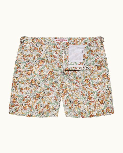 Bulldog Mid-Length Classic Fit Swim Shorts With Fairground Print