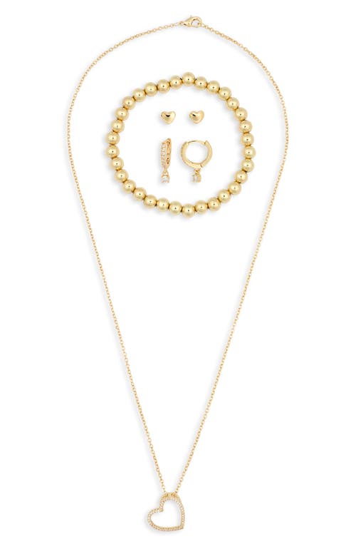Leith Pavé Crystal Chain Necklace, Earrings & Bracelet Set In Gold